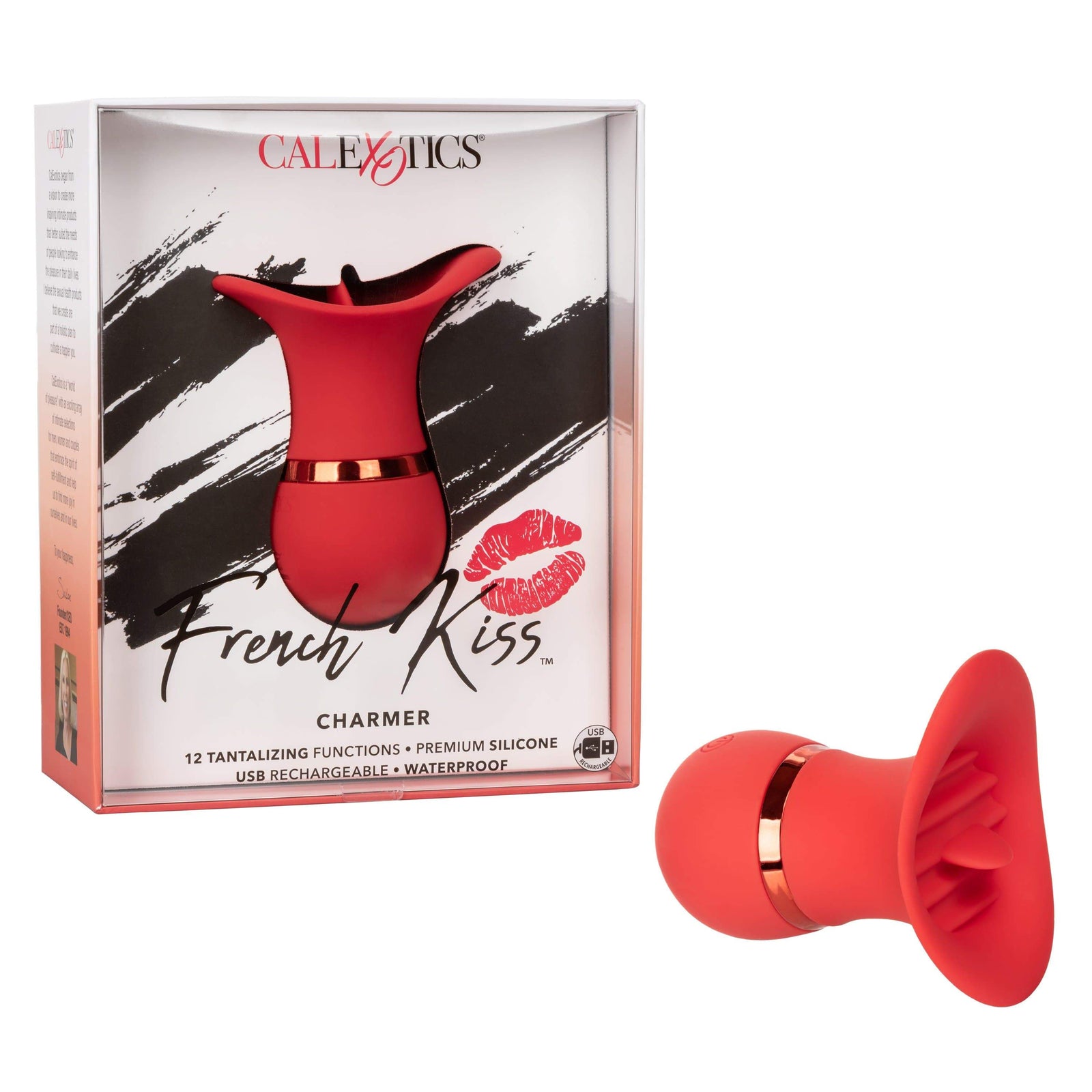 California Exotics - French Kiss Charmer Clit Massager (Red) -  Clit Massager (Vibration) Rechargeable  Durio.sg