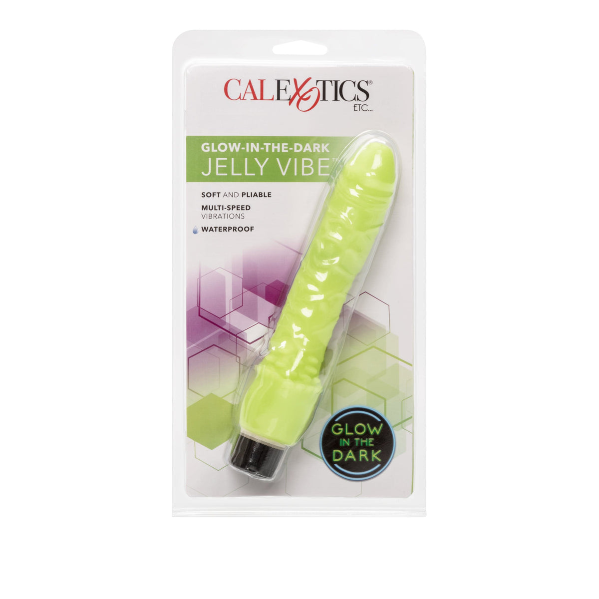 California Exotics - Glow In The Dark Jelly Vibe Realistic Dildo (Green) -  Realistic Dildo w/o suction cup (Vibration) Non Rechargeable  Durio.sg