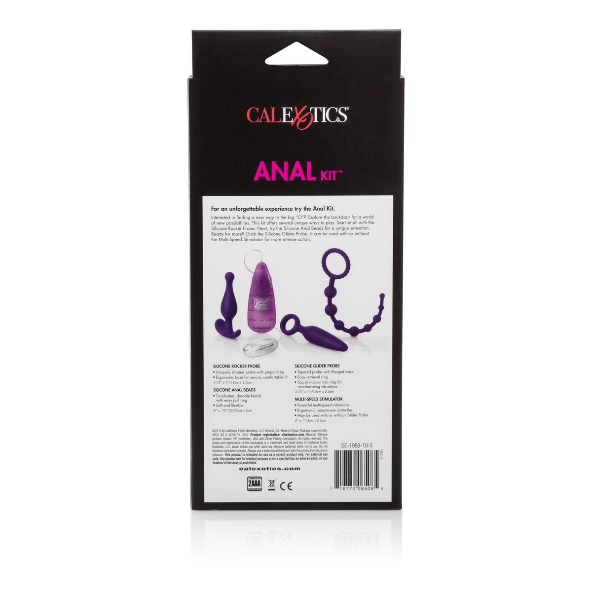 California Exotics - Hers Anal Massager Kit (Purple) -  Anal Kit (Vibration) Non Rechargeable  Durio.sg