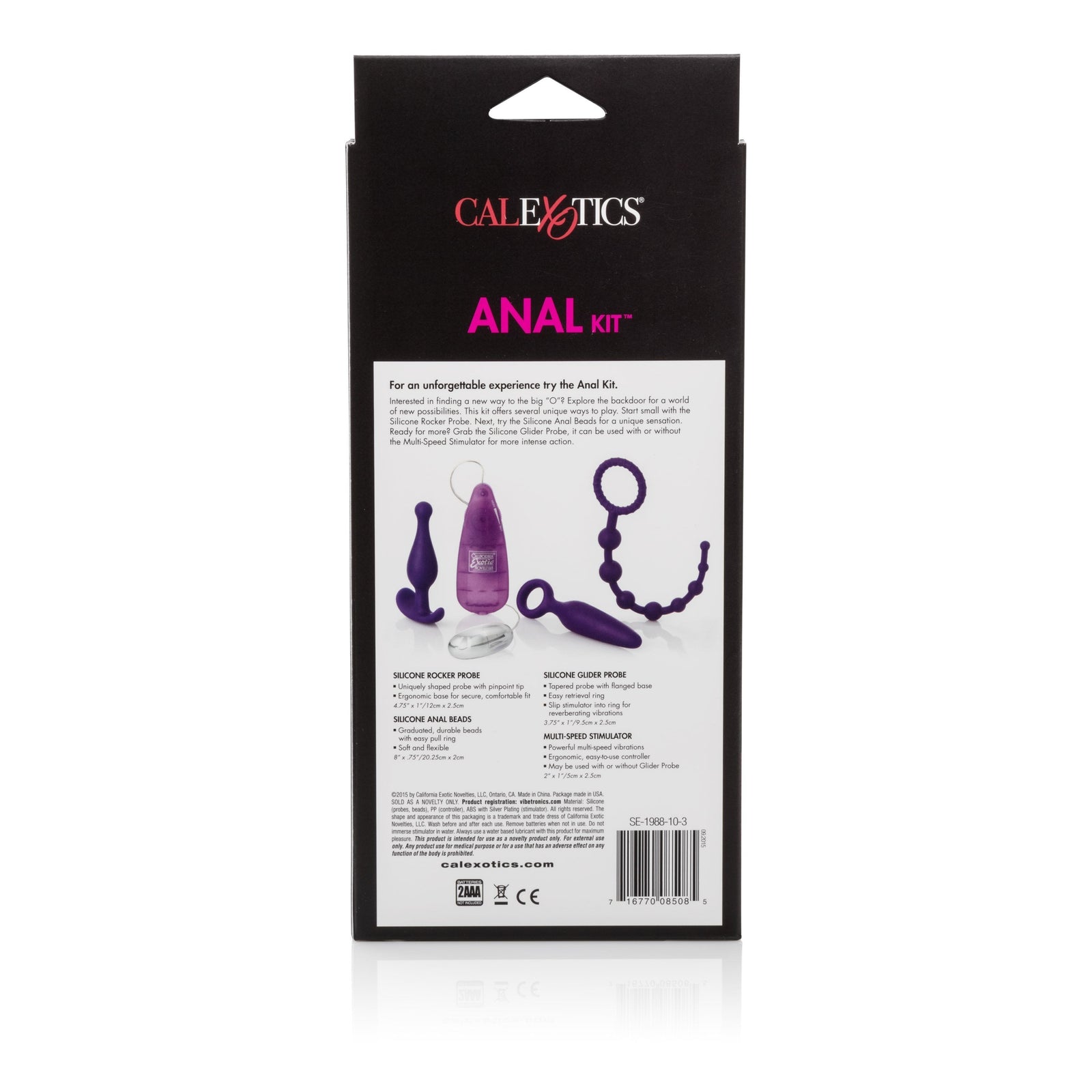 California Exotics - Hers Anal Massager Kit (Purple) -  Anal Kit (Vibration) Non Rechargeable  Durio.sg