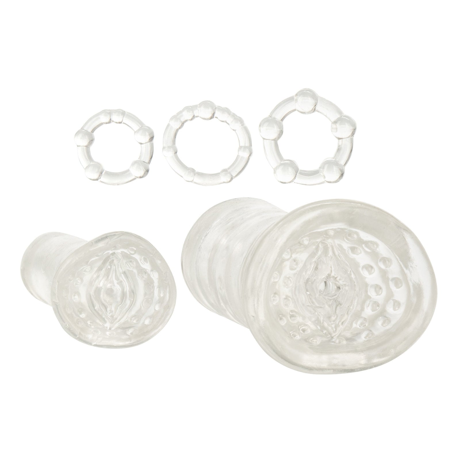 California Exotics - His Soft Stroker Masturbation Kit (Clear) -  Masturbator Soft Stroker (Non Vibration)  Durio.sg