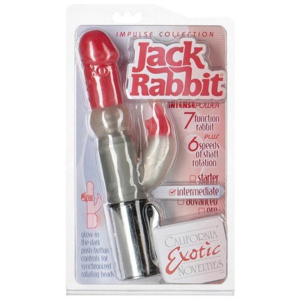 California Exotics - Impulse Collection Jack Rabbit Vibrator (Silver) -  Rabbit Dildo (Vibration) Non Rechargeable  Durio.sg