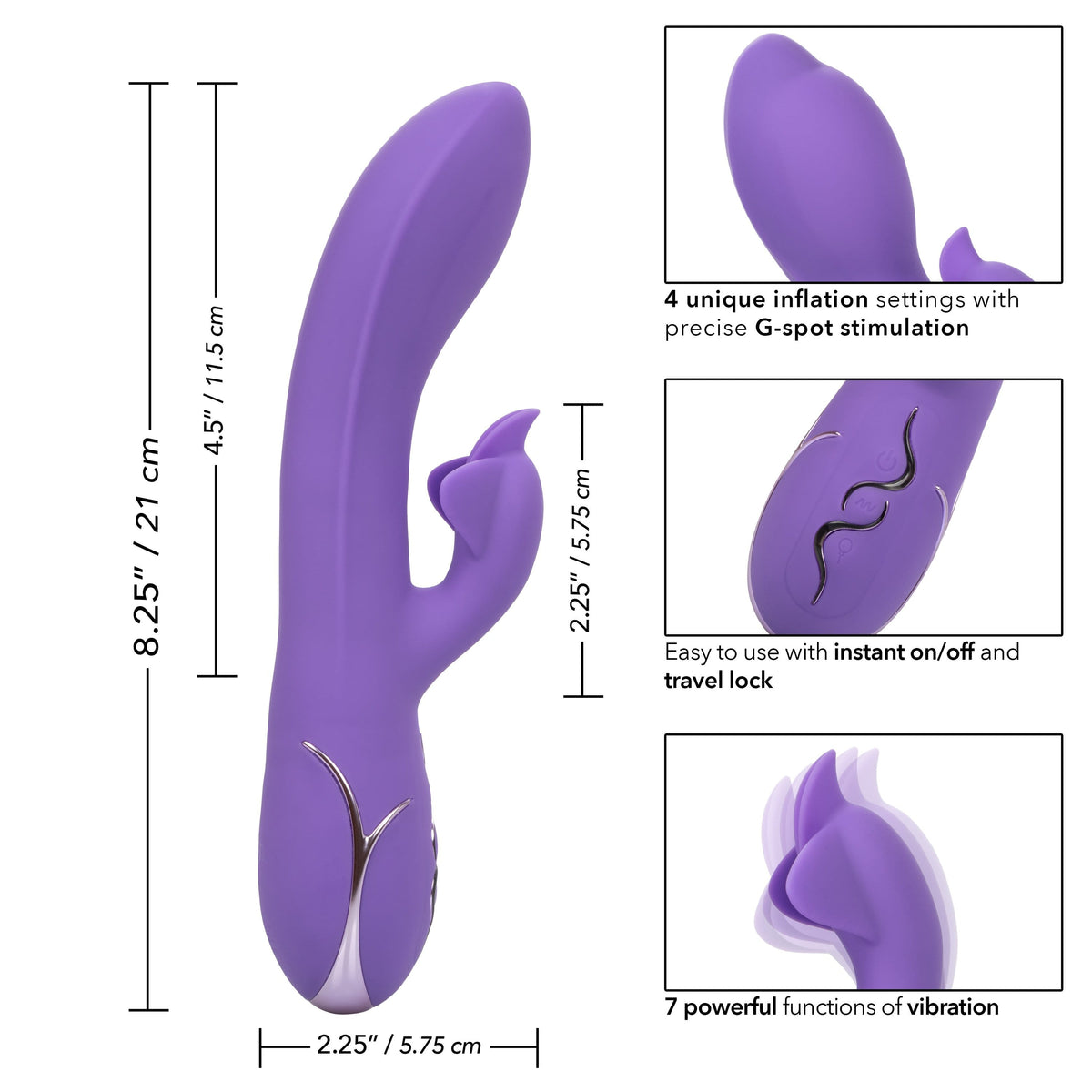 California Exotics - Insatiable G Inflatable G Flutter Rabbit Vibrator (Purple) -  Rabbit Dildo (Vibration) Rechargeable  Durio.sg