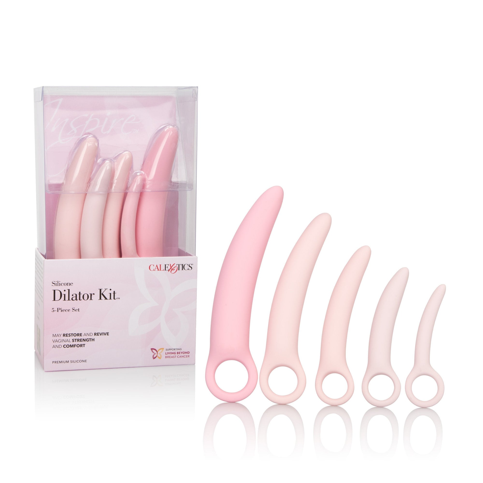 California Exotics - Inspire Silicone Dilator 5 Piece Set (Pink) -  Non Realistic Dildo w/o suction cup (Non Vibration)  Durio.sg