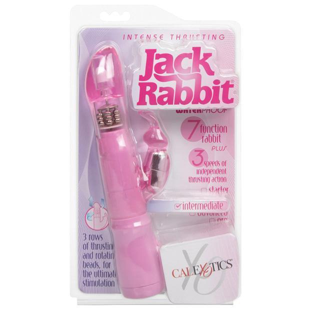California Exotics - Intense Thrusting Jack Rabbit Vibrator (Pink) -  Rabbit Dildo (Vibration) Non Rechargeable  Durio.sg