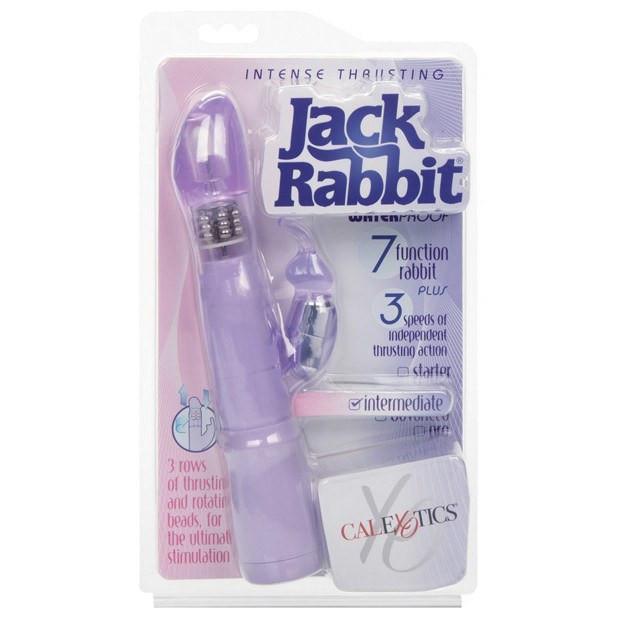 California Exotics - Intense Thrusting Jack Rabbit Vibrator (Purple) -  Rabbit Dildo (Vibration) Non Rechargeable  Durio.sg