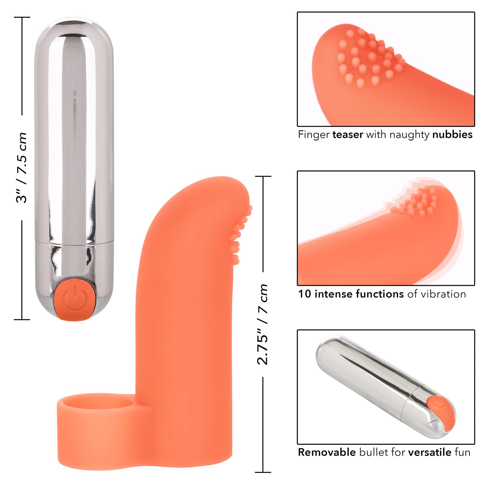 California Exotics - Intimate Play Rechargeable Finger Tickler Clit Massager (Orange) -  Clit Massager (Vibration) Rechargeable  Durio.sg