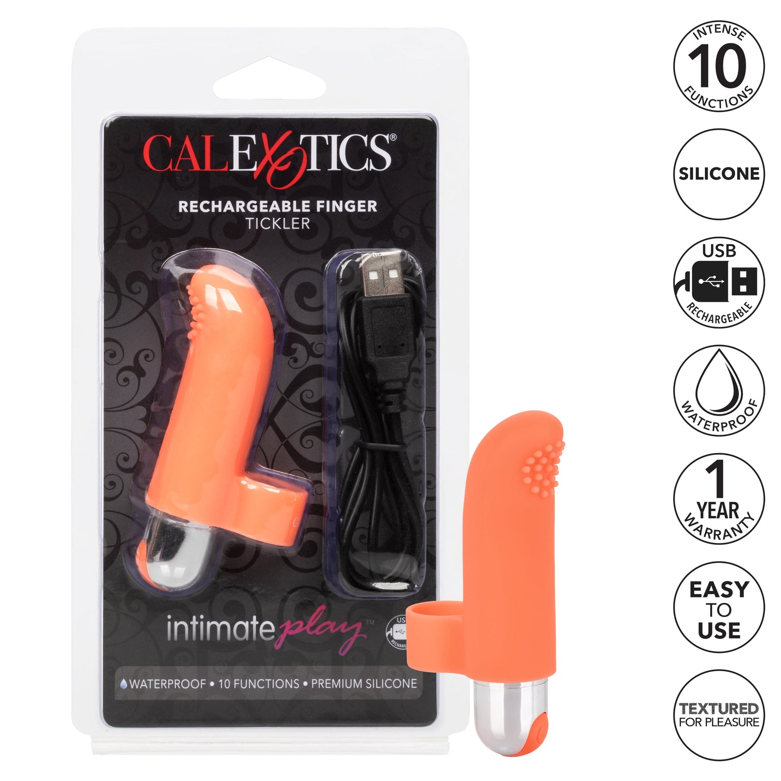 California Exotics - Intimate Play Rechargeable Finger Tickler Clit Massager (Orange) -  Clit Massager (Vibration) Rechargeable  Durio.sg