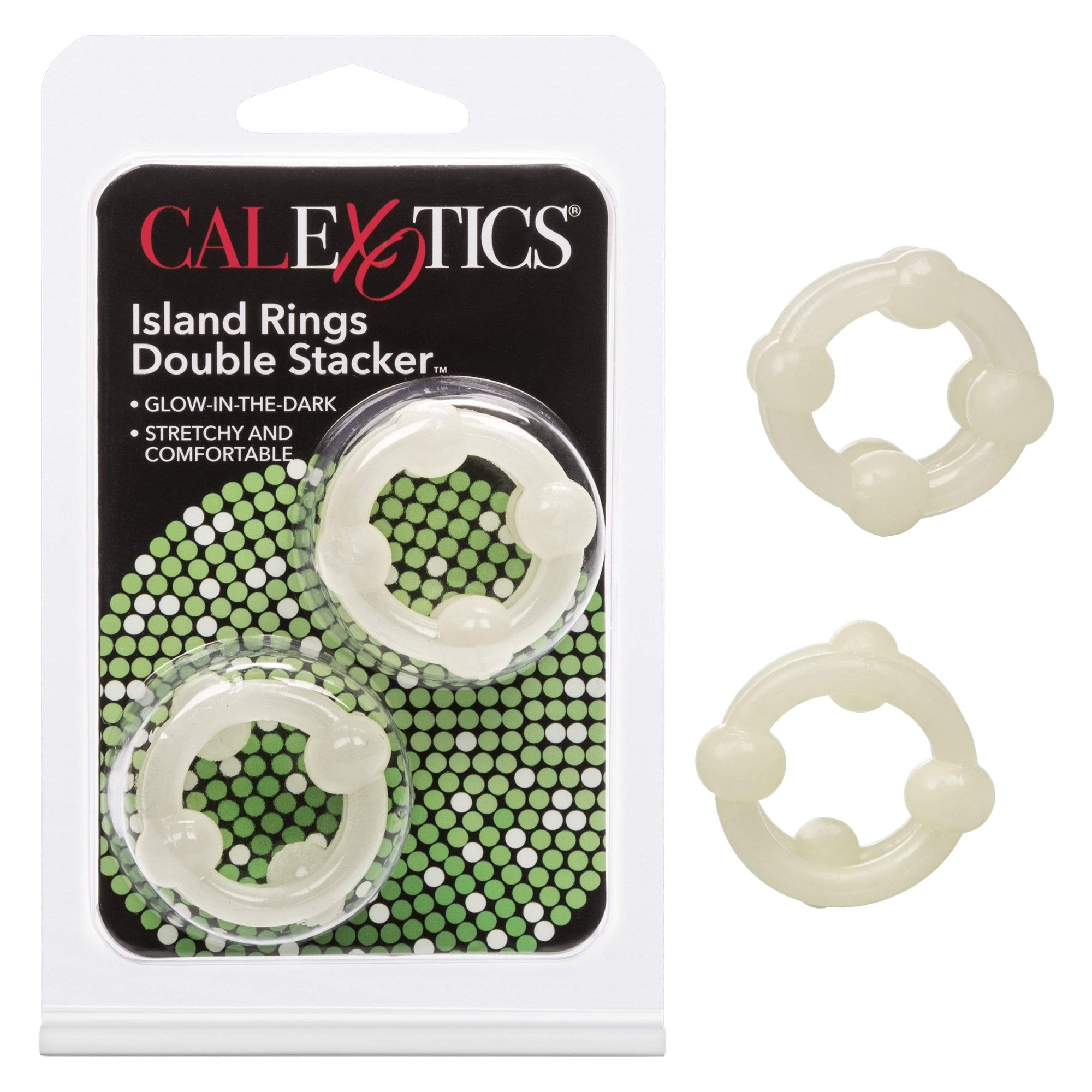 California Exotics - Island Rings Double Stacker Cock Ring (White) -  Cock Ring (Non Vibration)  Durio.sg