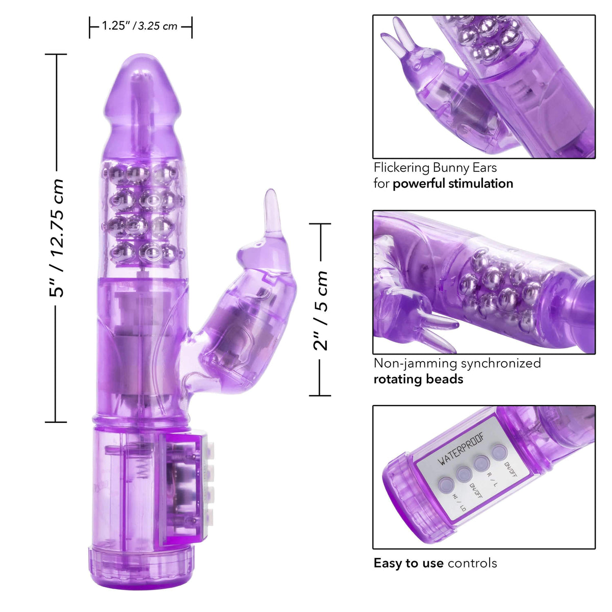 California Exotics - Jack Rabbit My First Jack Rabbit Vibrator (Purple) -  Rabbit Dildo (Vibration) Non Rechargeable  Durio.sg