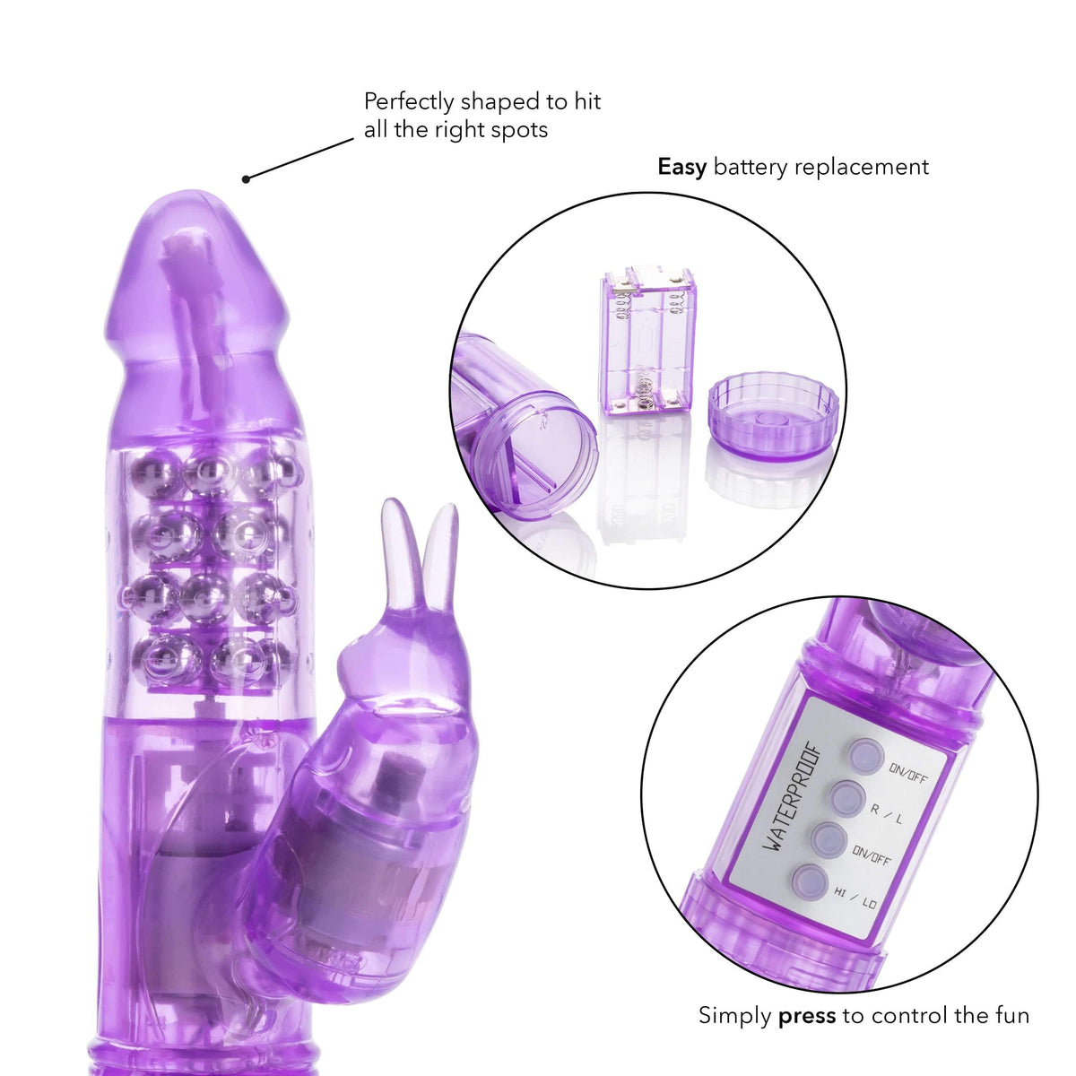California Exotics - Jack Rabbit My First Jack Rabbit Vibrator (Purple) -  Rabbit Dildo (Vibration) Non Rechargeable  Durio.sg