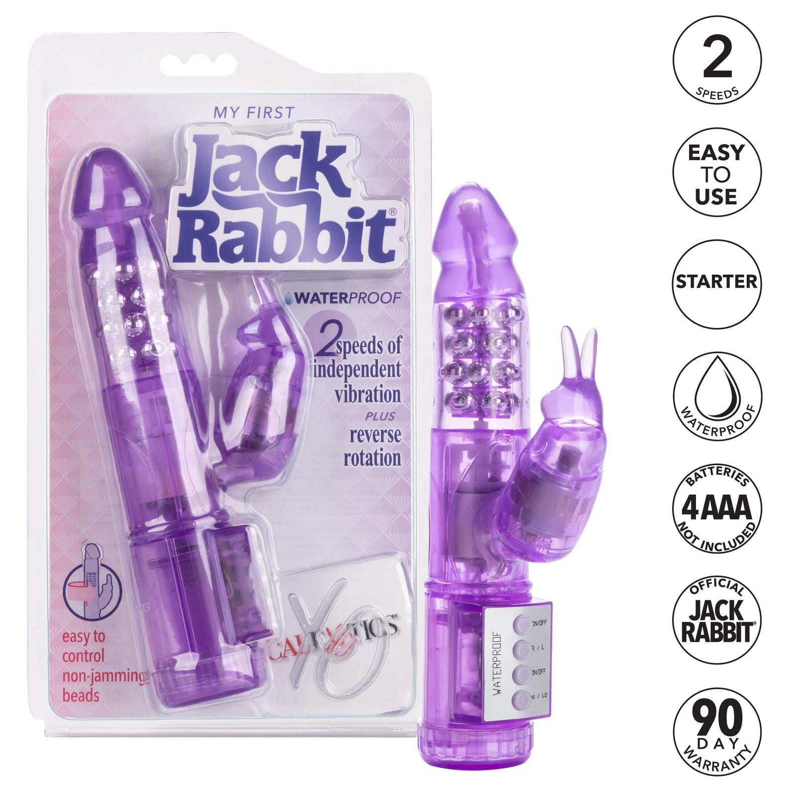 California Exotics - Jack Rabbit My First Jack Rabbit Vibrator (Purple) -  Rabbit Dildo (Vibration) Non Rechargeable  Durio.sg