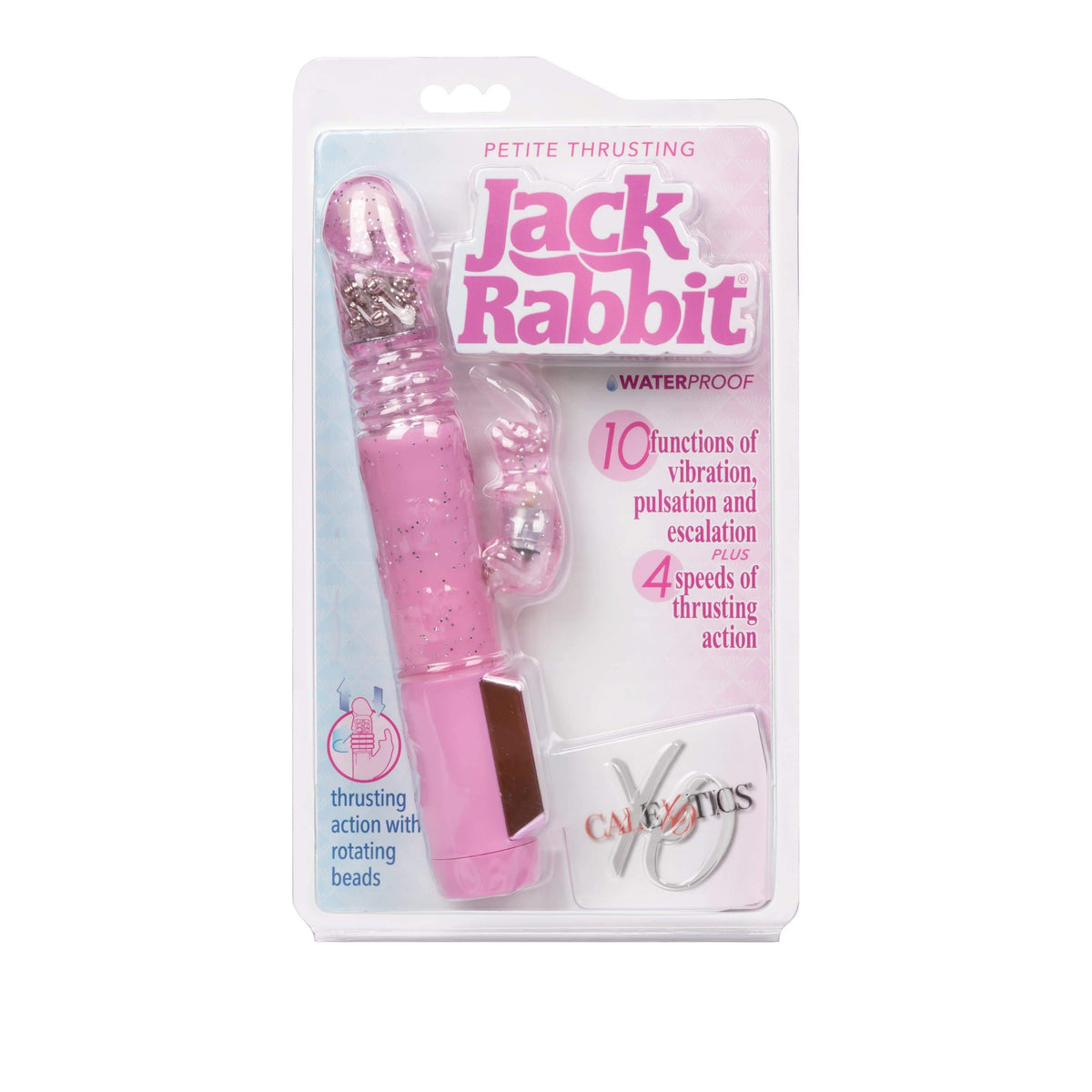 California Exotics - Jack Rabbit Petite Thrusting Jack Rabbit Vibrator (Pink) -  Rabbit Dildo (Vibration) Non Rechargeable  Durio.sg