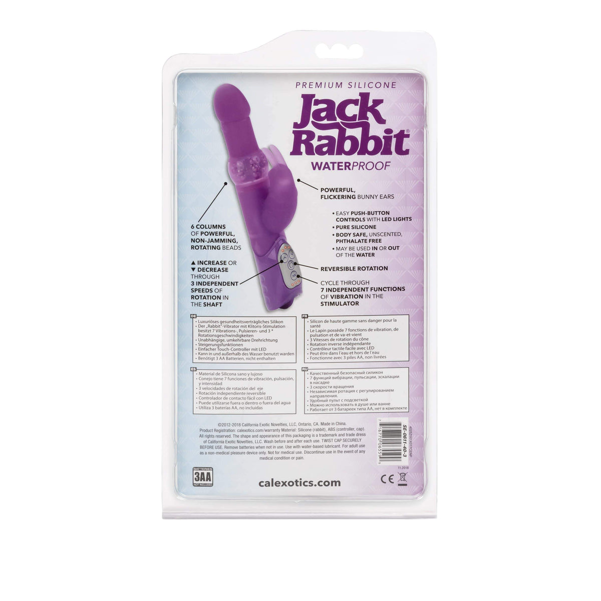 California Exotics - Jack Rabbit Premium Silicone Jack Rabbit Vibrator (Purple) -  Rabbit Dildo (Vibration) Non Rechargeable  Durio.sg
