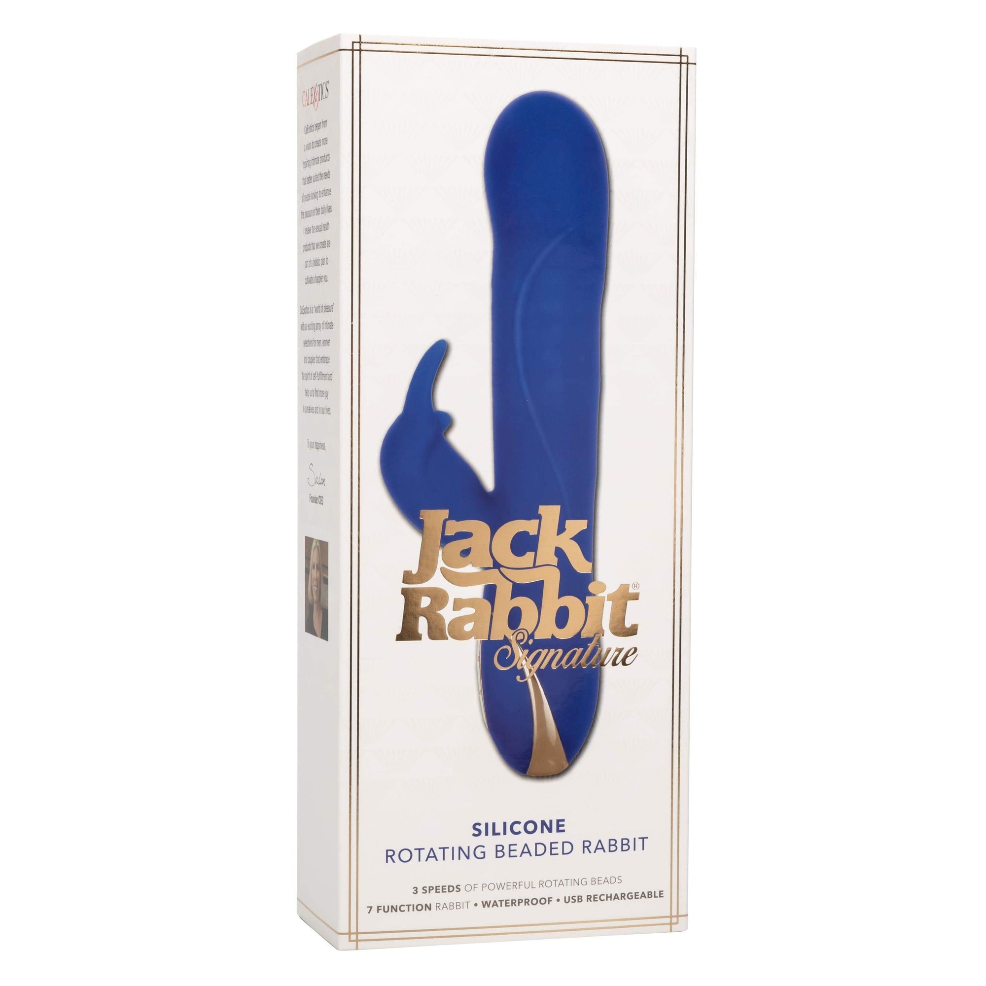 California Exotics - Jack Rabbit Signature Silicone Rotating Beaded Rabbit Vibrator (Blue) -  Rabbit Dildo (Vibration) Rechargeable  Durio.sg