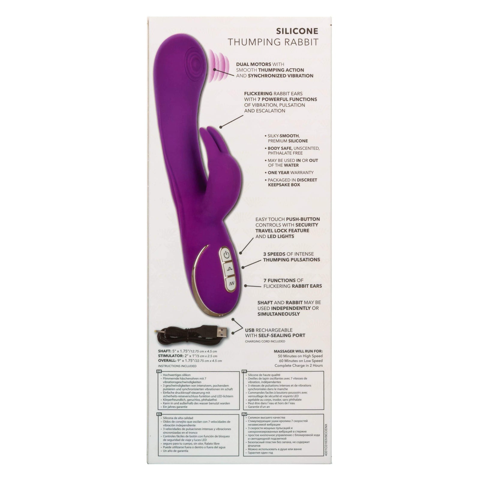 California Exotics - Jack Rabbit Signature Silicone Thumping Rabbit Vibrator (Purple) -  Rabbit Dildo (Vibration) Rechargeable  Durio.sg