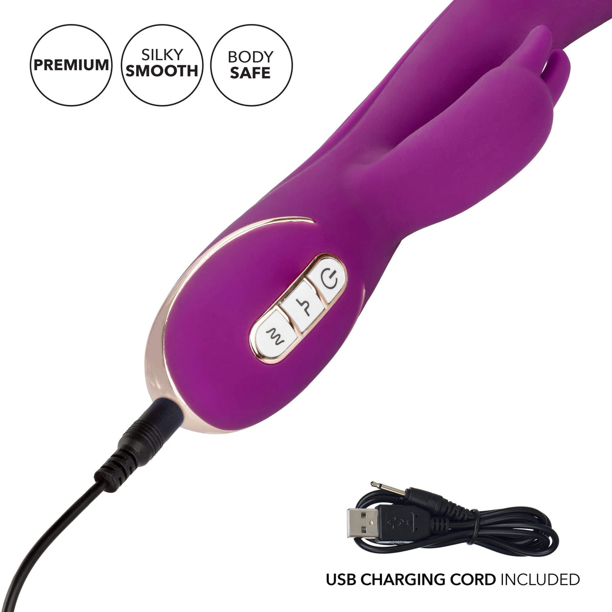 California Exotics - Jack Rabbit Signature Silicone Thumping Rabbit Vibrator (Purple) -  Rabbit Dildo (Vibration) Rechargeable  Durio.sg