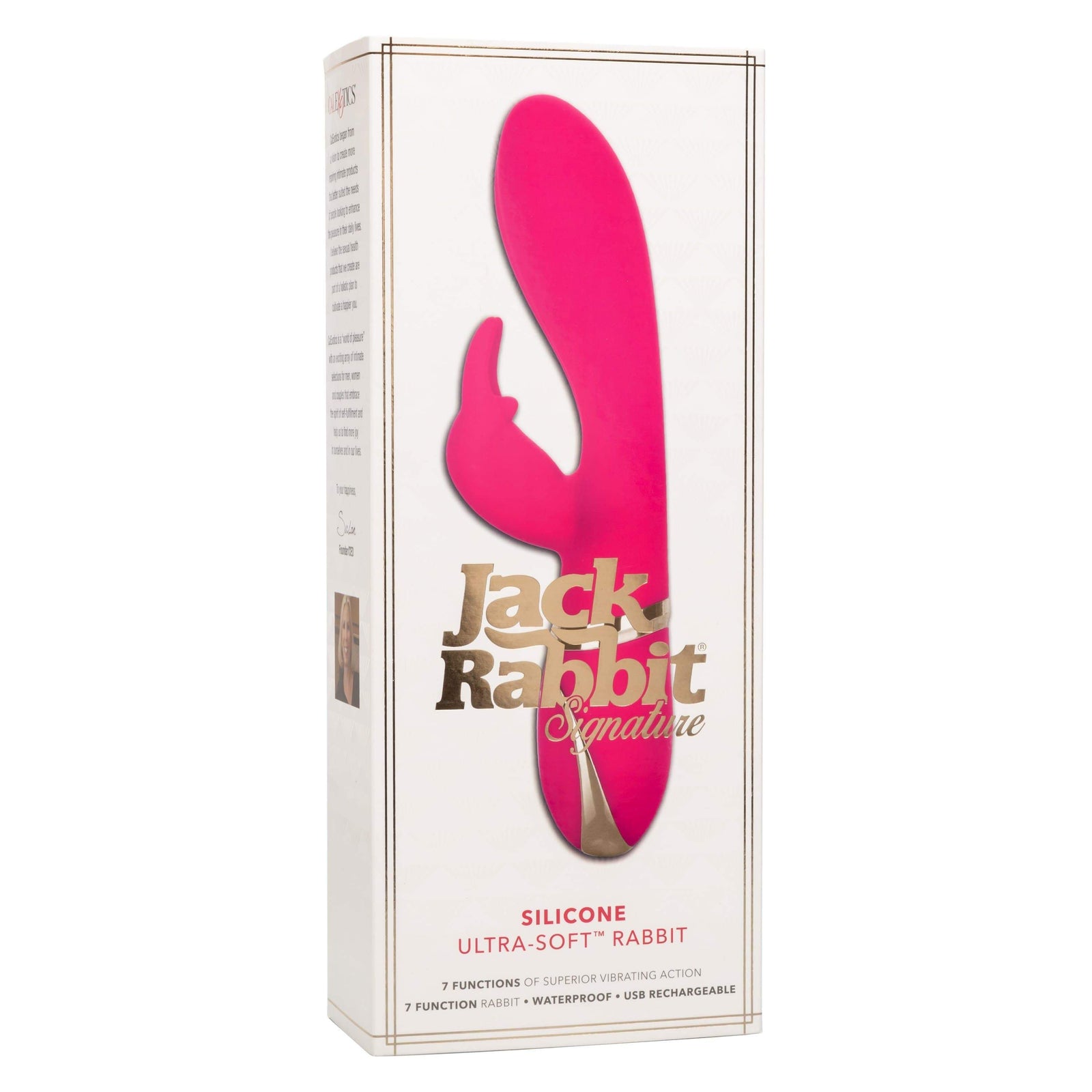 California Exotics - Jack Rabbit Signature Silicone Ultra Soft Rabbit Vibrator (Pink) -  Rabbit Dildo (Vibration) Rechargeable  Durio.sg
