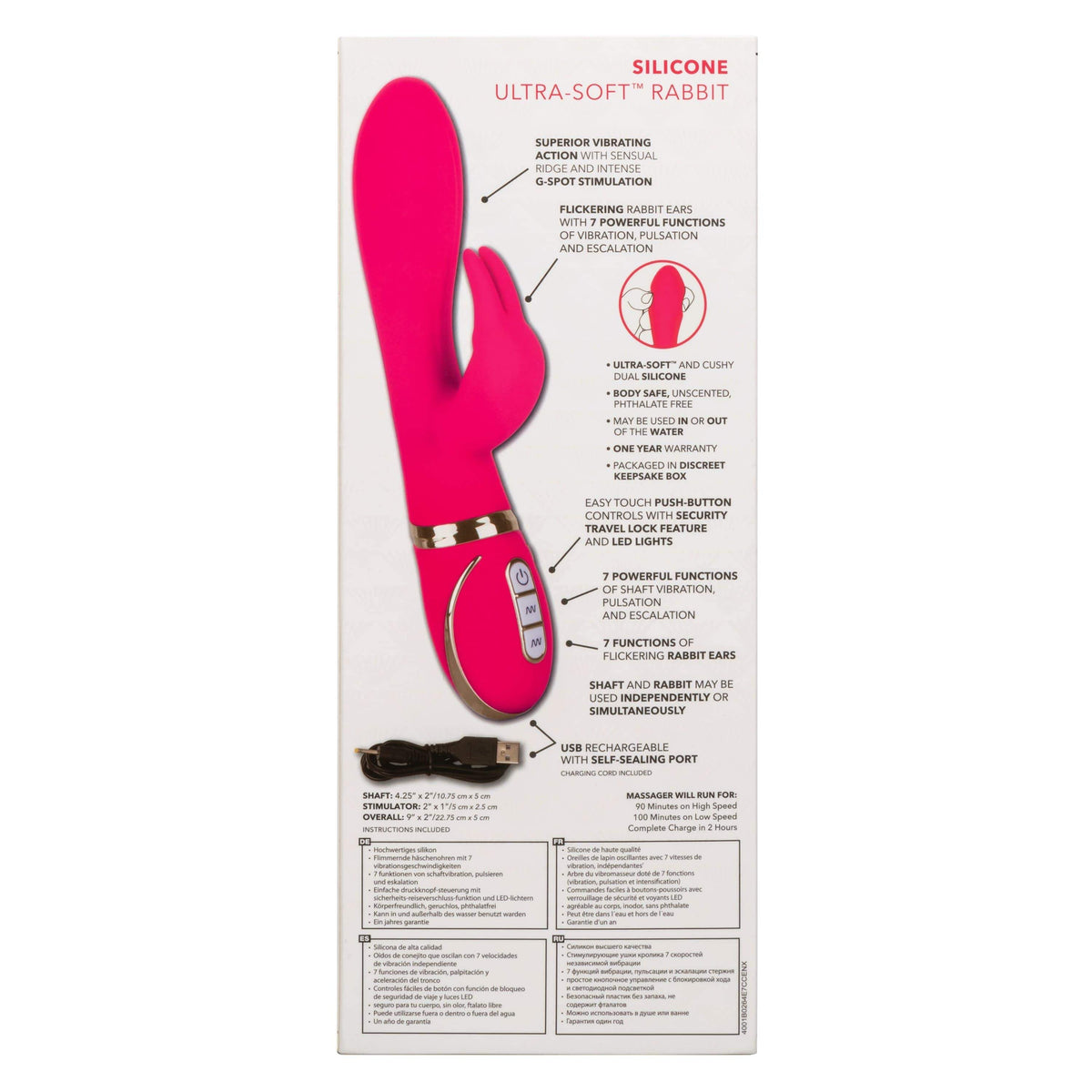 California Exotics - Jack Rabbit Signature Silicone Ultra Soft Rabbit Vibrator (Pink) -  Rabbit Dildo (Vibration) Rechargeable  Durio.sg