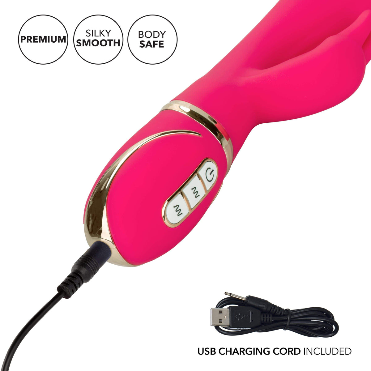 California Exotics - Jack Rabbit Signature Silicone Ultra Soft Rabbit Vibrator (Pink) -  Rabbit Dildo (Vibration) Rechargeable  Durio.sg