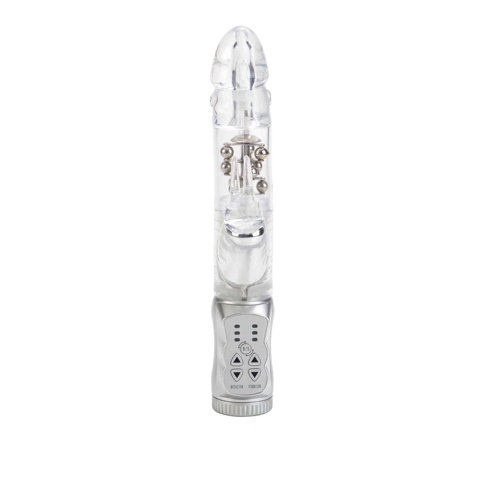 California Exotics - Jack Rabbit Waterproof 3 Rows Jack Rabbit Vibrator (Grey) -  Rabbit Dildo (Vibration) Non Rechargeable  Durio.sg