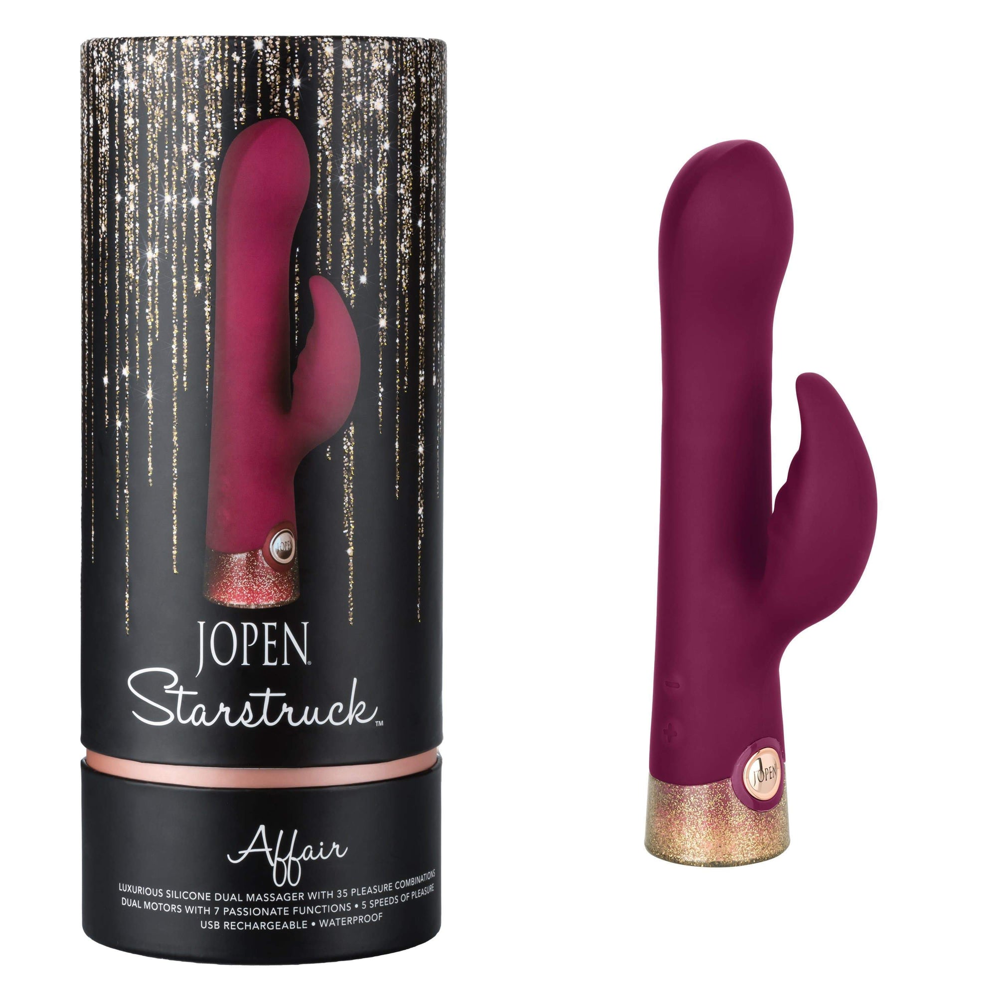 California Exotics - Jopen Starstruck Affair Luxurious Silicone Rabbit Massager (Red) -  Rabbit Dildo (Vibration) Rechargeable  Durio.sg