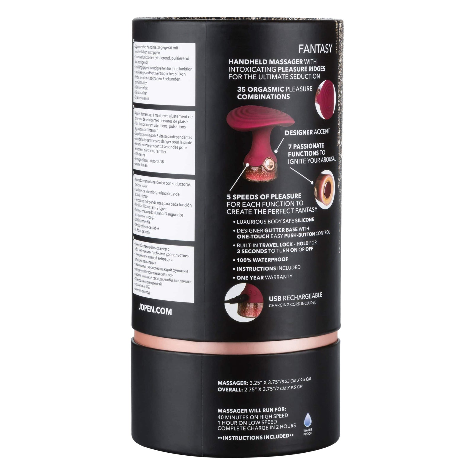 California Exotics - Jopen Starstruck Fantasy Luxurious Silicone Handheld Massager (Red) -  Clit Massager (Vibration) Rechargeable  Durio.sg