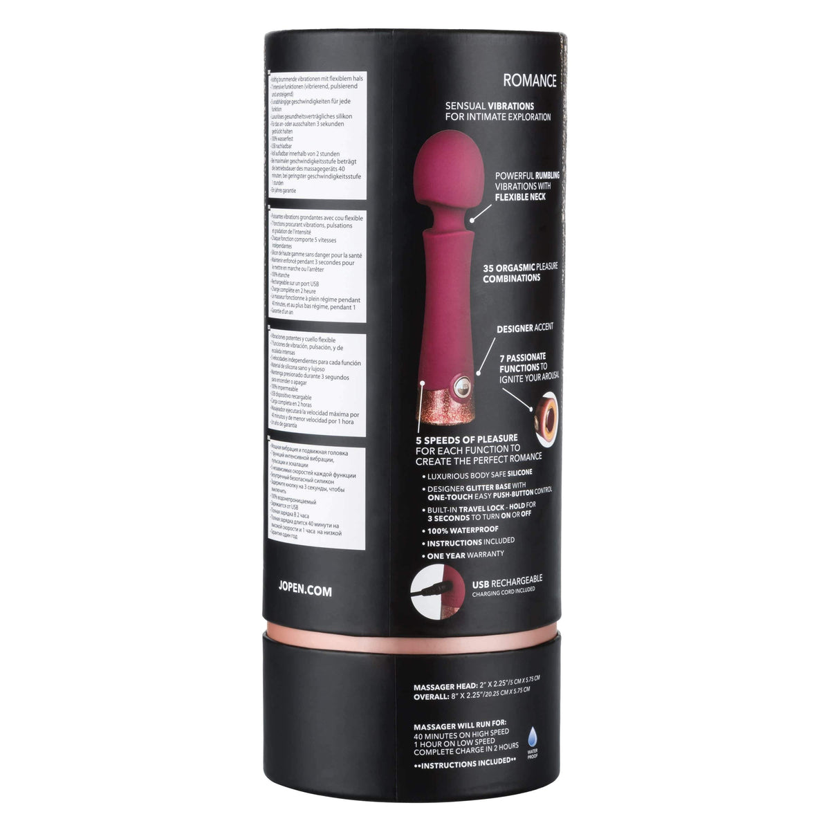 California Exotics - Jopen Starstruck Romance Luxurious Silicone Wand Massager (Red) -  Wand Massagers (Vibration) Rechargeable  Durio.sg