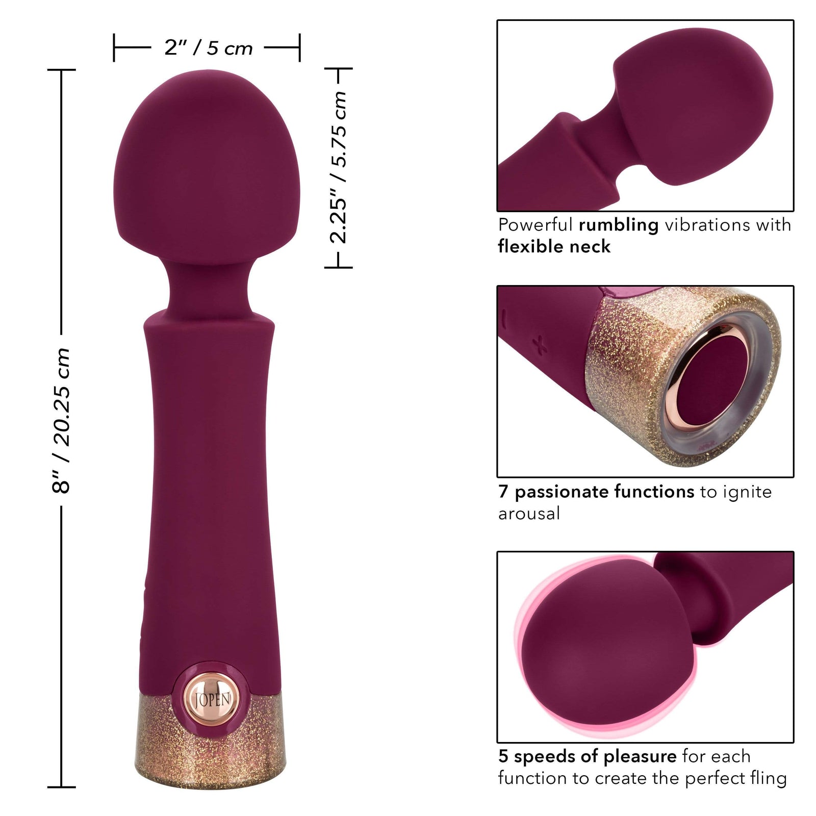 California Exotics - Jopen Starstruck Romance Luxurious Silicone Wand Massager (Red) -  Wand Massagers (Vibration) Rechargeable  Durio.sg