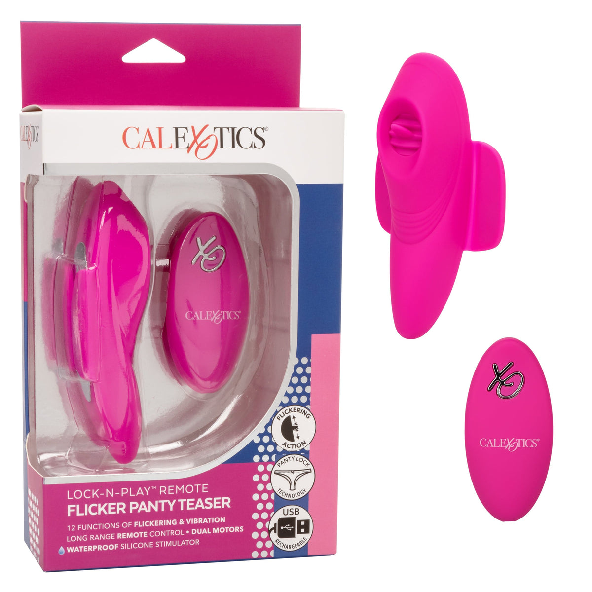 California Exotics - Lock N Play Remote Flicker Panty Teaser Vibrator (Pink) -  Panties Massager Remote Control (Vibration) Rechargeable  Durio.sg