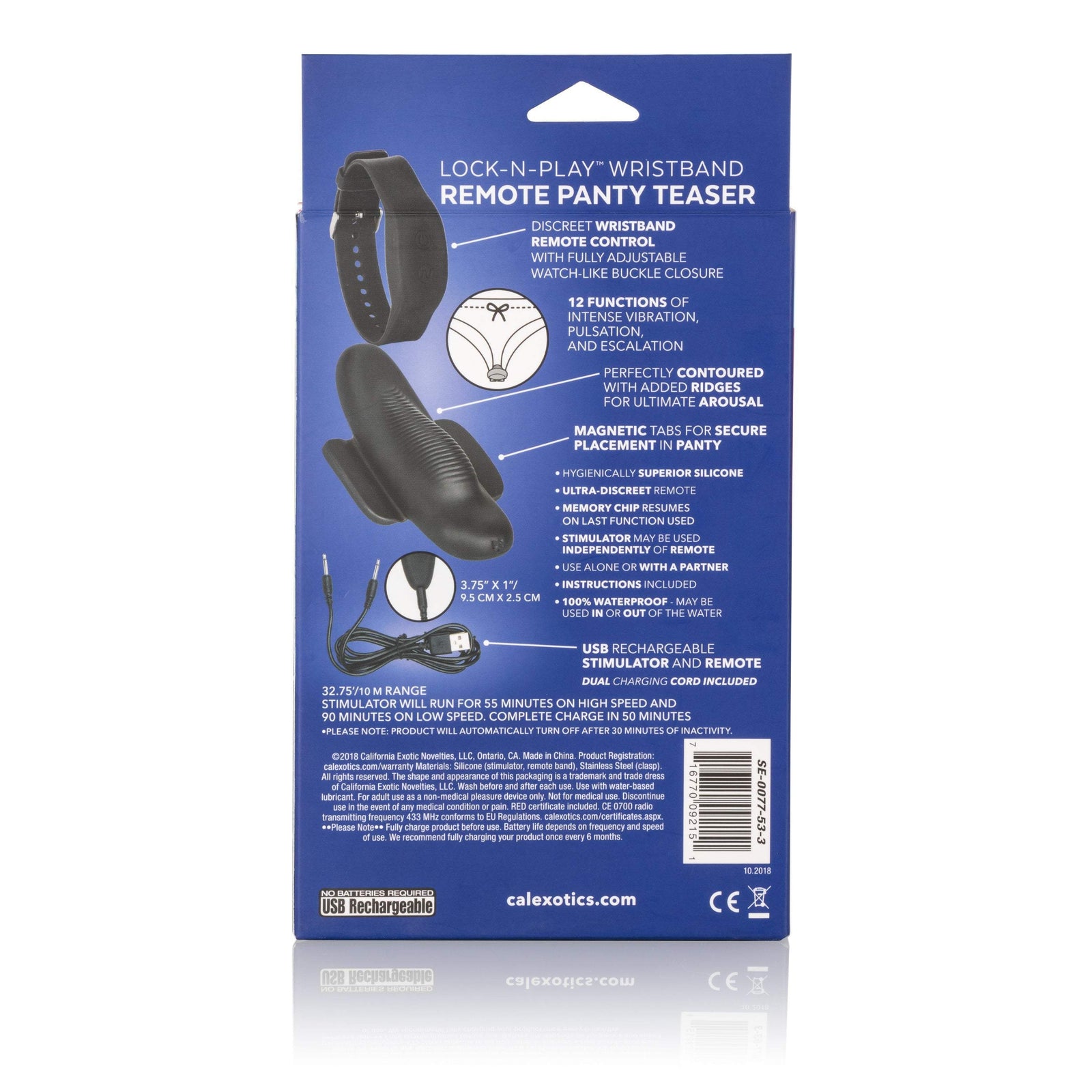 California Exotics - Lock-N-Play Wristband Remote Panty Vibrator (Black) -  Panties Massager Remote Control (Vibration) Rechargeable  Durio.sg