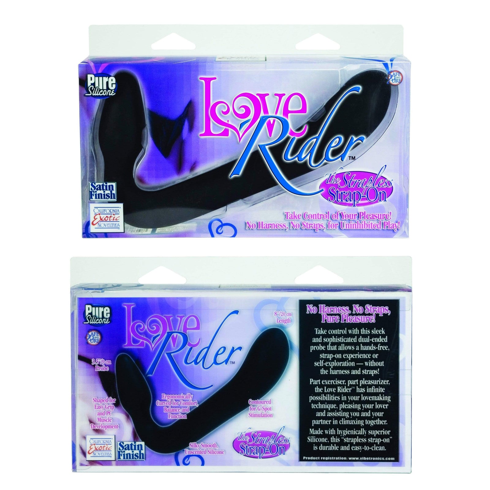 California Exotics - Love Rider Silicone Strapless Strap On (Black) -  Strap On with Dildo for Reverse Insertion (Non Vibration)  Durio.sg