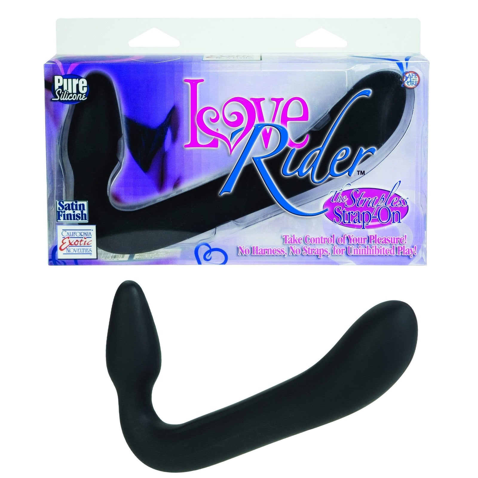 California Exotics - Love Rider Silicone Strapless Strap On (Black) -  Strap On with Dildo for Reverse Insertion (Non Vibration)  Durio.sg