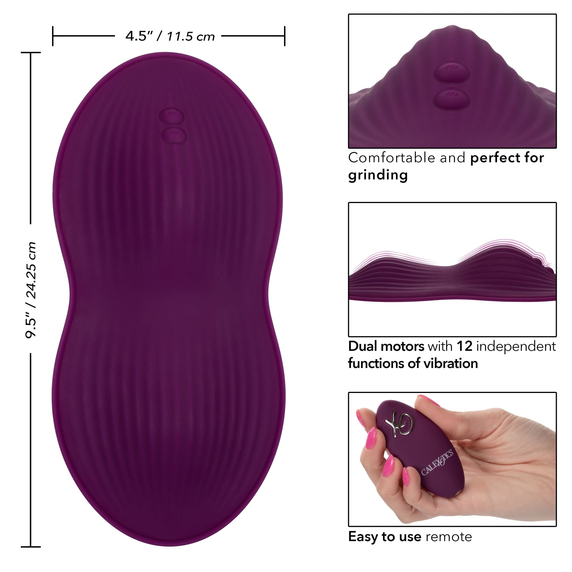 California Exotics - Lust Remote Control Dual Rider Clit Massager (Purple) -  Clit Massager (Vibration) Rechargeable  Durio.sg