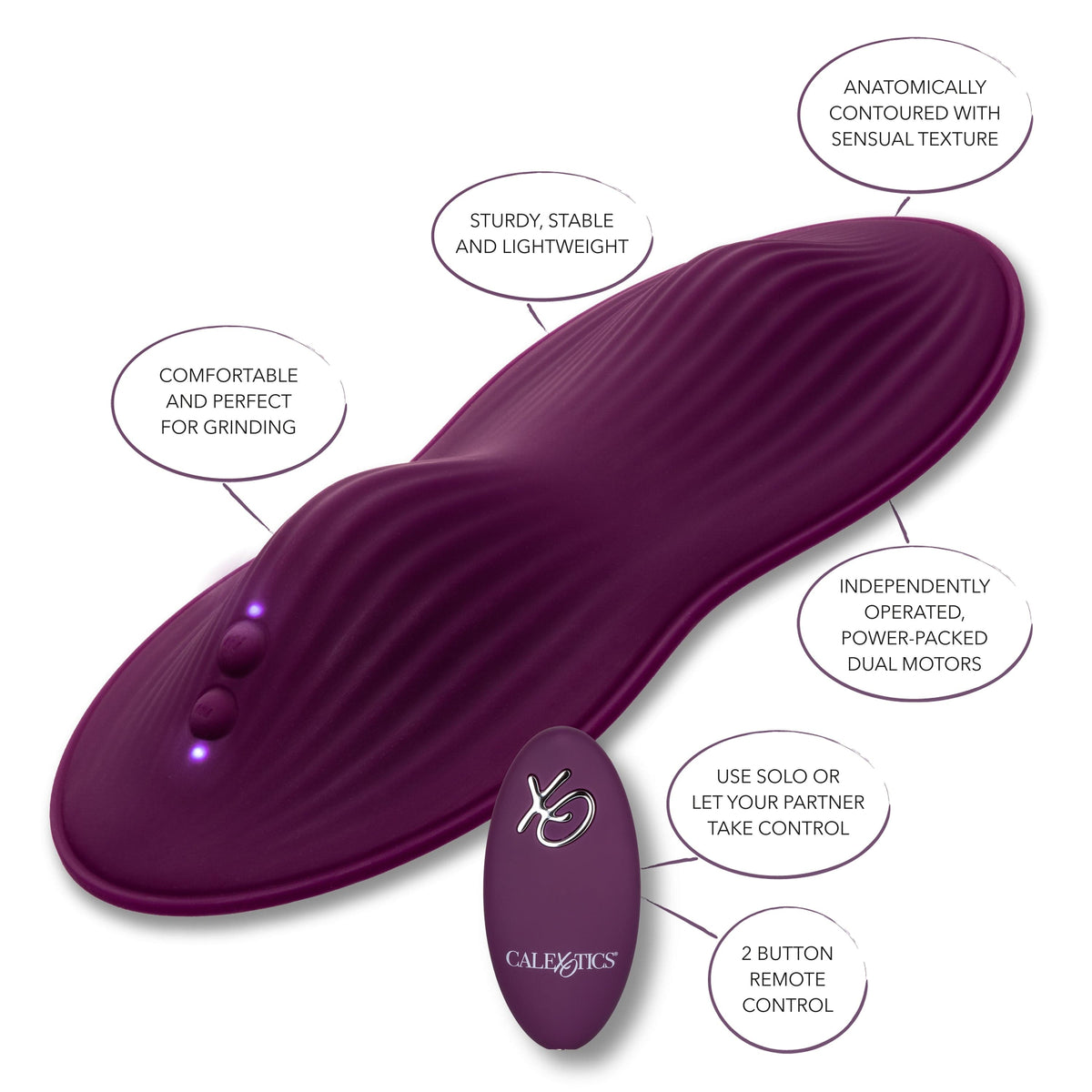 California Exotics - Lust Remote Control Dual Rider Clit Massager (Purple) -  Clit Massager (Vibration) Rechargeable  Durio.sg