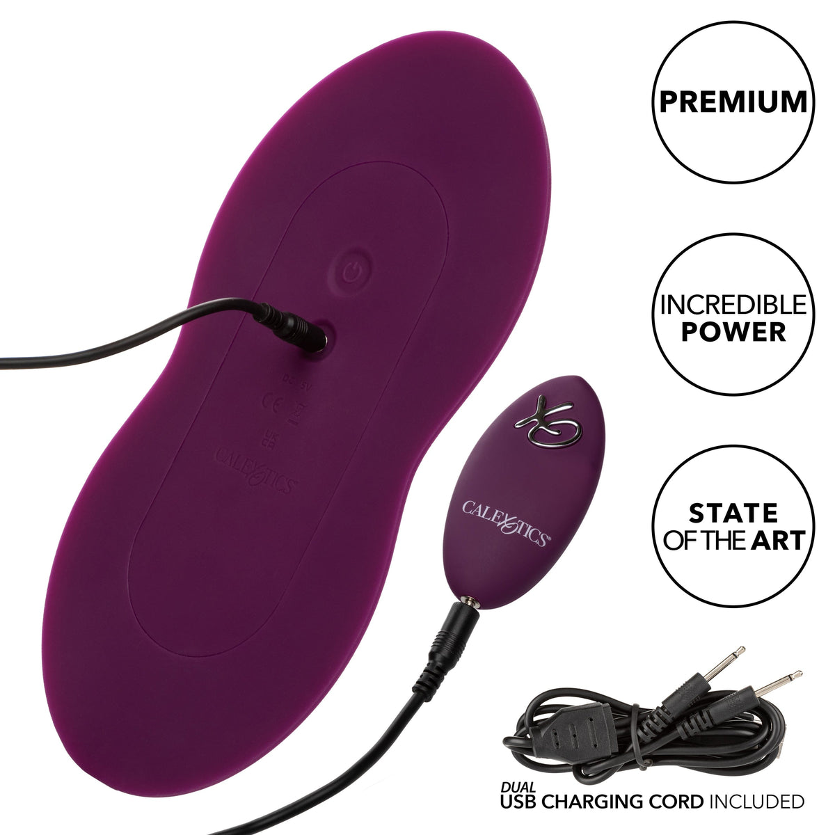 California Exotics - Lust Remote Control Dual Rider Clit Massager (Purple) -  Clit Massager (Vibration) Rechargeable  Durio.sg