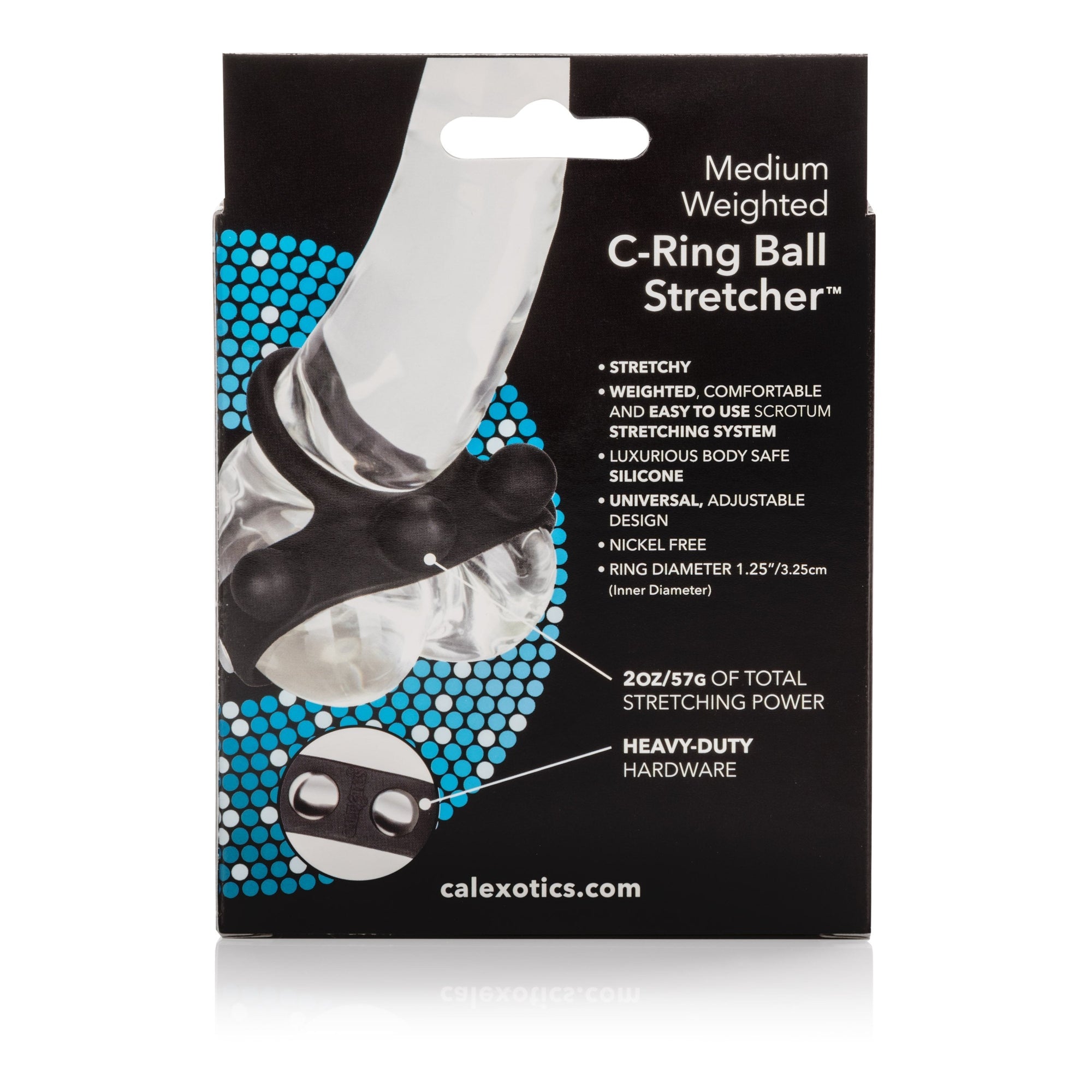 California Exotics - Medium Weighted C Ring Ball Stretcher Cock Ring (Black) -  Silicone Cock Ring (Non Vibration)  Durio.sg