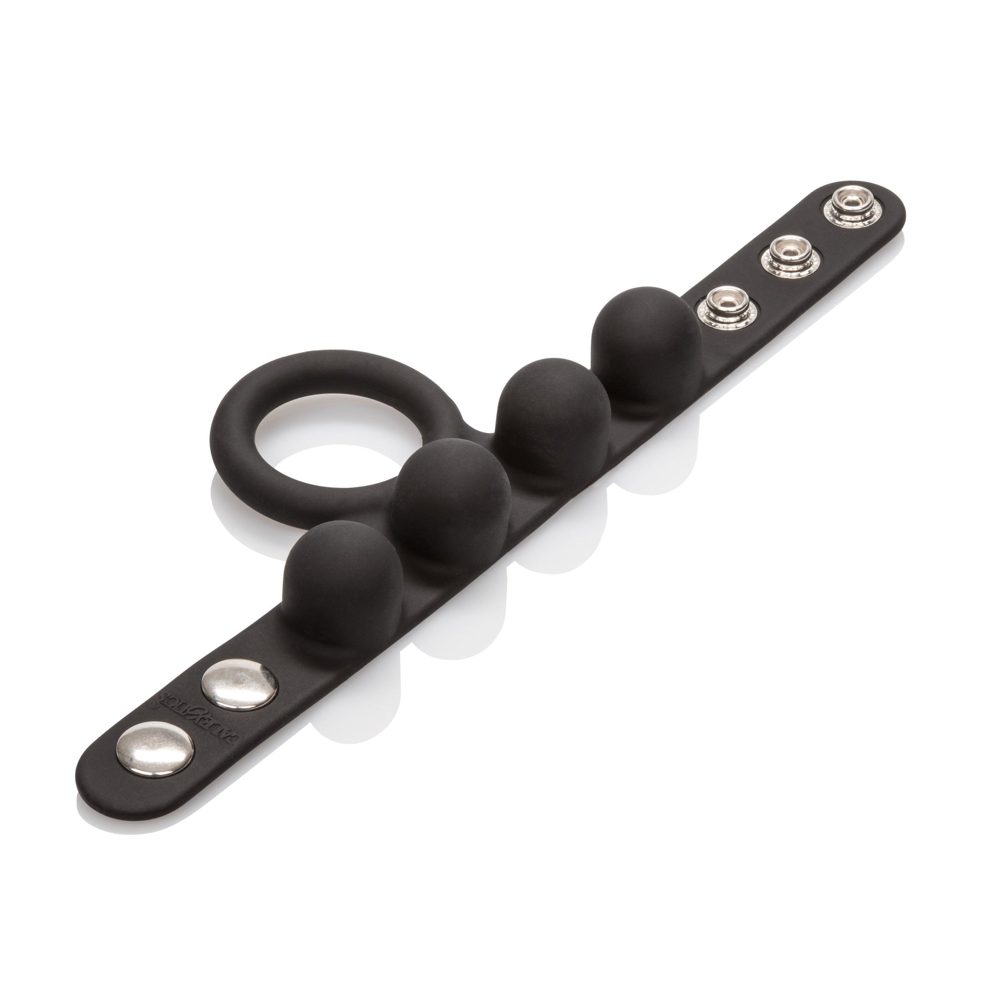California Exotics - Medium Weighted C Ring Ball Stretcher Cock Ring (Black) -  Silicone Cock Ring (Non Vibration)  Durio.sg