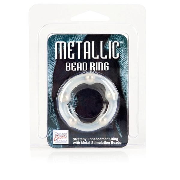 California Exotics - Metallic Bead Cock Ring -  Silicone Cock Ring (Non Vibration)  Durio.sg