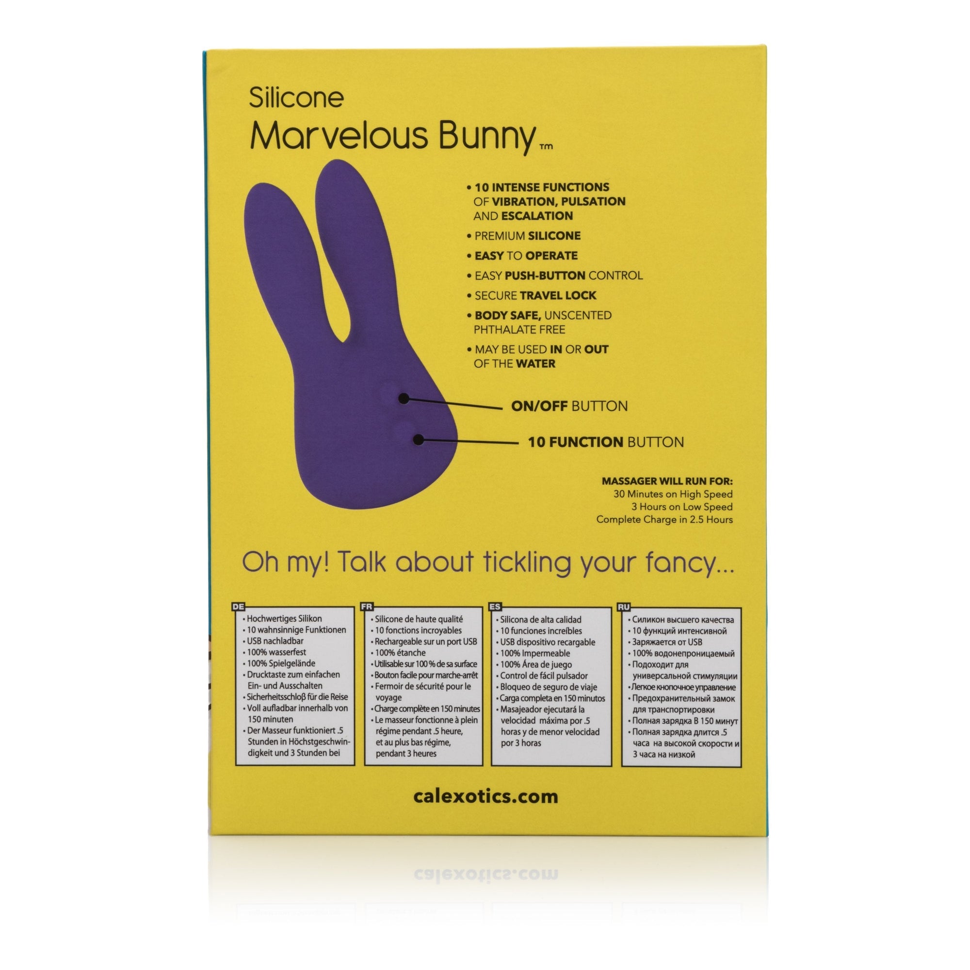 California Exotics - Mini Marvels Silicone Marvelous Bunny Clit Massager  (Purple) -  Clit Massager (Vibration) Rechargeable  Durio.sg
