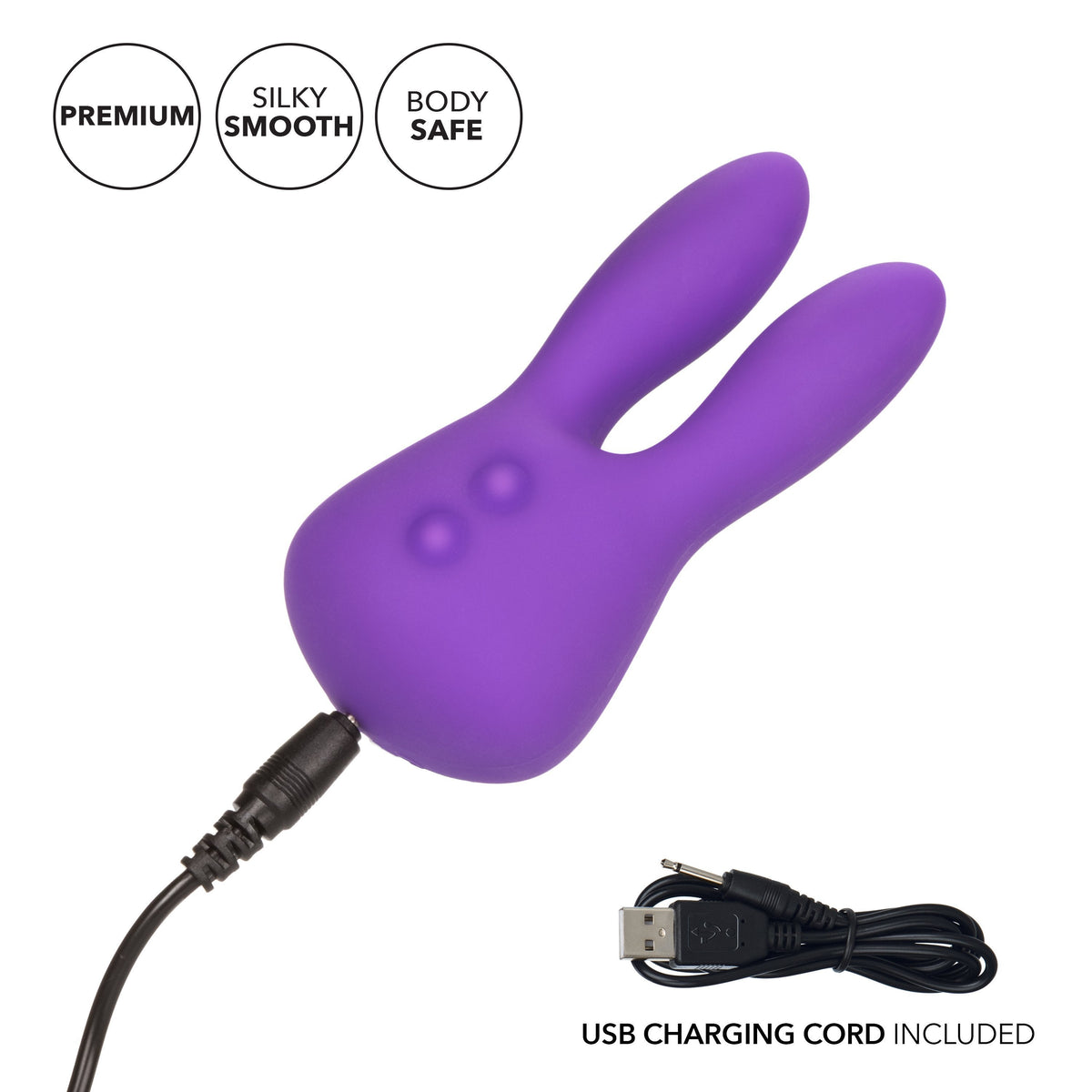 California Exotics - Mini Marvels Silicone Marvelous Bunny Clit Massager  (Purple) -  Clit Massager (Vibration) Rechargeable  Durio.sg