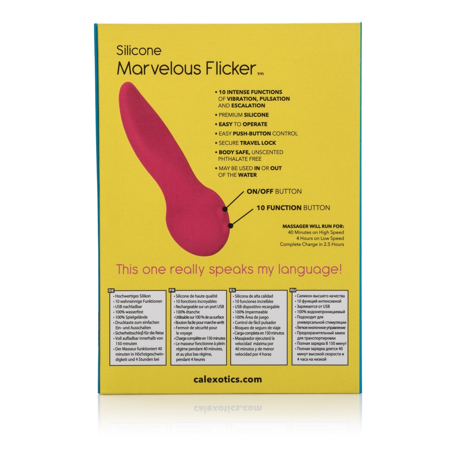 California Exotics - Mini Marvels Silicone Marvelous Flicker Clit Massager (Pink) -  Clit Massager (Vibration) Rechargeable  Durio.sg