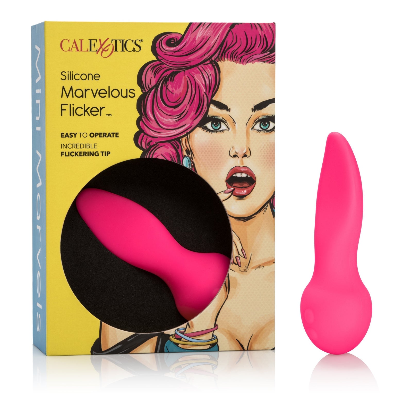 California Exotics - Mini Marvels Silicone Marvelous Flicker Clit Massager (Pink) -  Clit Massager (Vibration) Rechargeable  Durio.sg