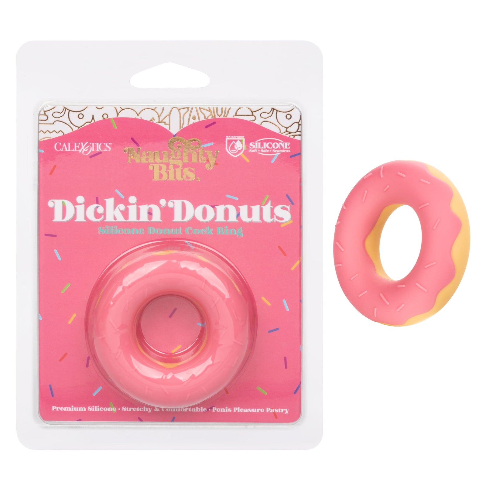 California Exotics - Naughty Bits Dickin Donuts Silicone Donut Cock Ring (Pink) -  Silicone Cock Ring (Non Vibration)  Durio.sg