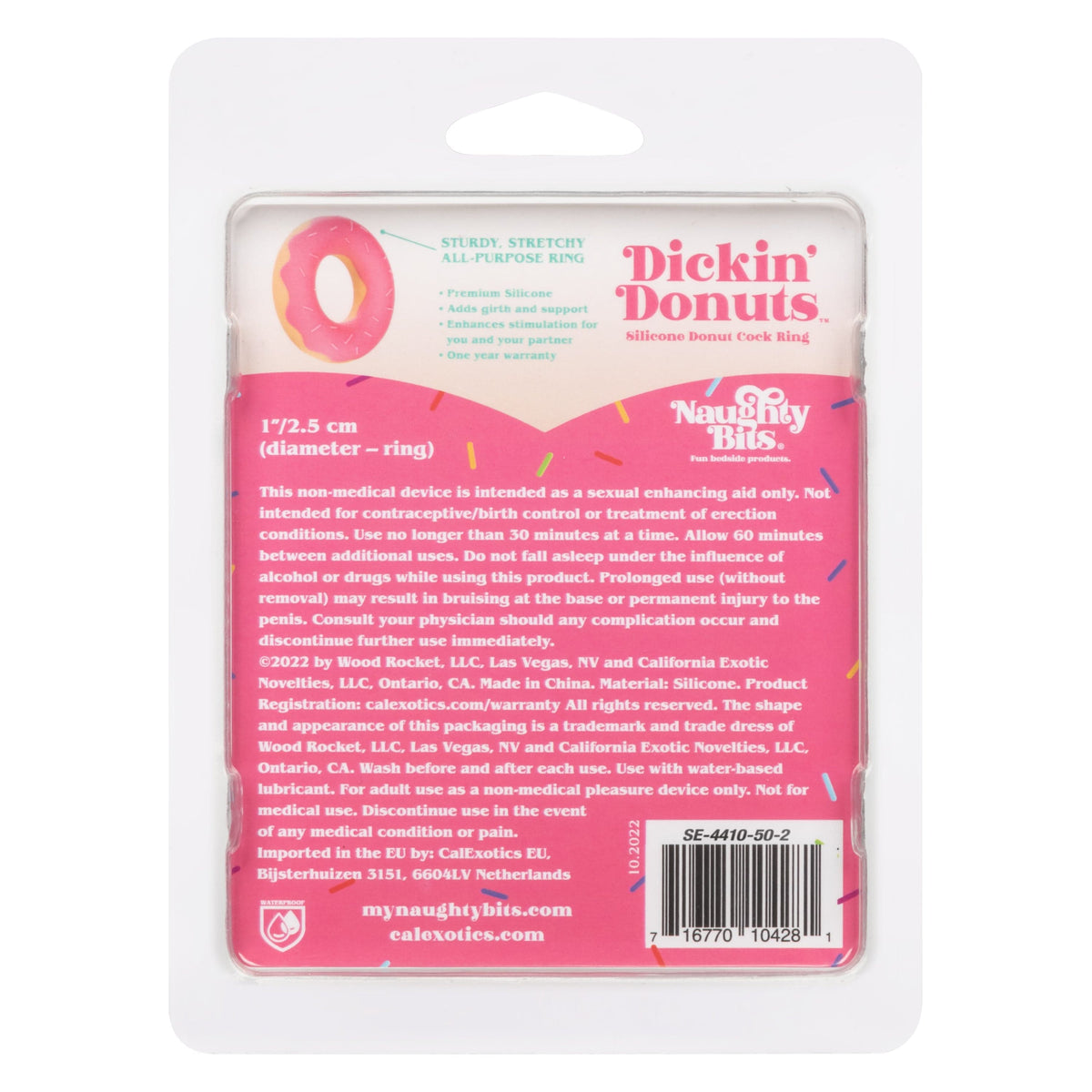 California Exotics - Naughty Bits Dickin Donuts Silicone Donut Cock Ring (Pink) -  Silicone Cock Ring (Non Vibration)  Durio.sg