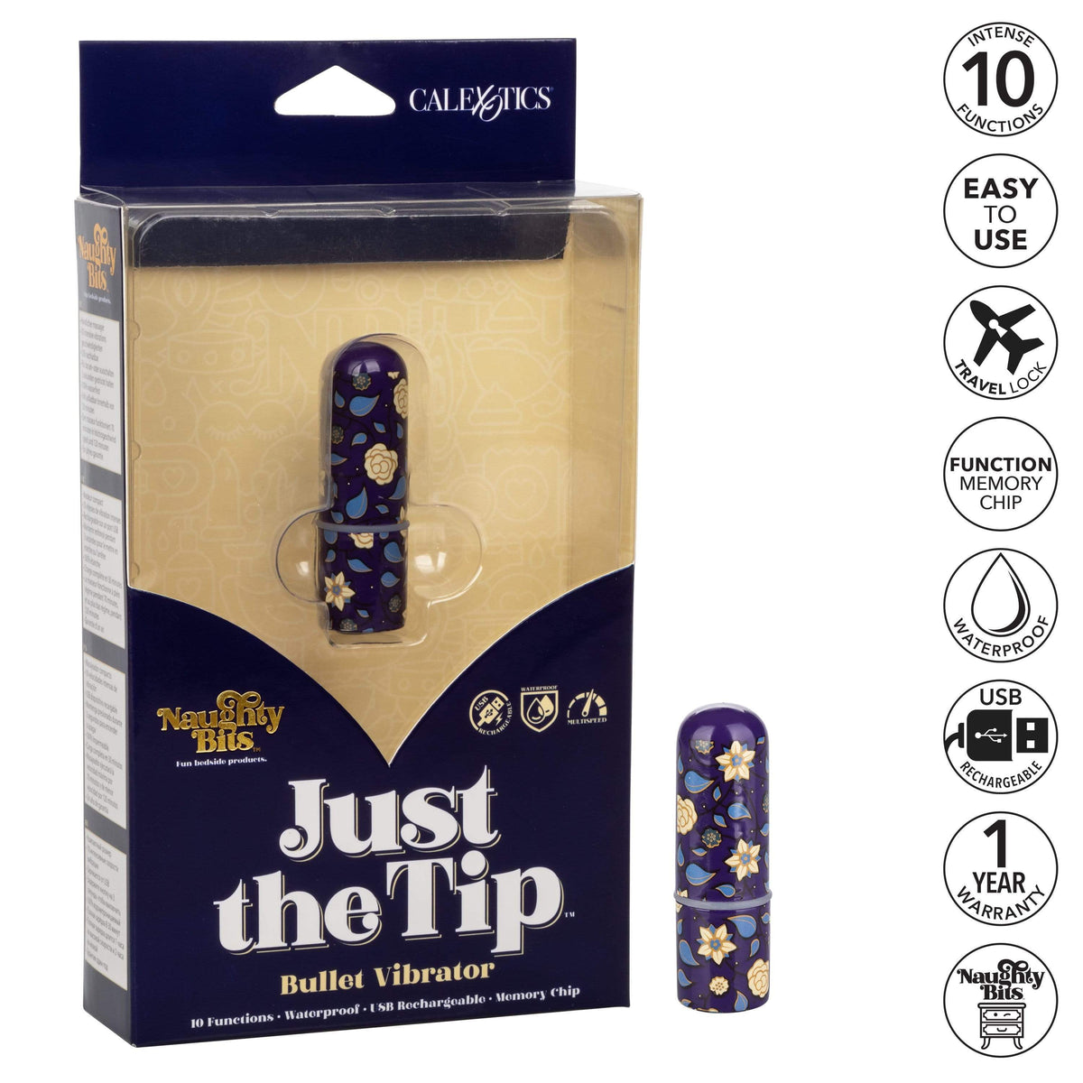 California Exotics - Naughty Bits Just The Tip Bullet Vibrator (Black) -  Bullet (Vibration) Rechargeable  Durio.sg