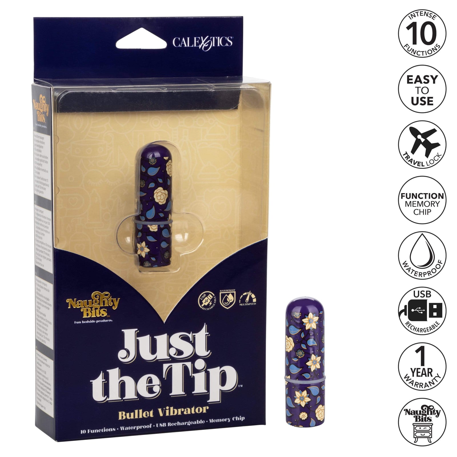 California Exotics - Naughty Bits Just The Tip Bullet Vibrator (Black) -  Bullet (Vibration) Rechargeable  Durio.sg