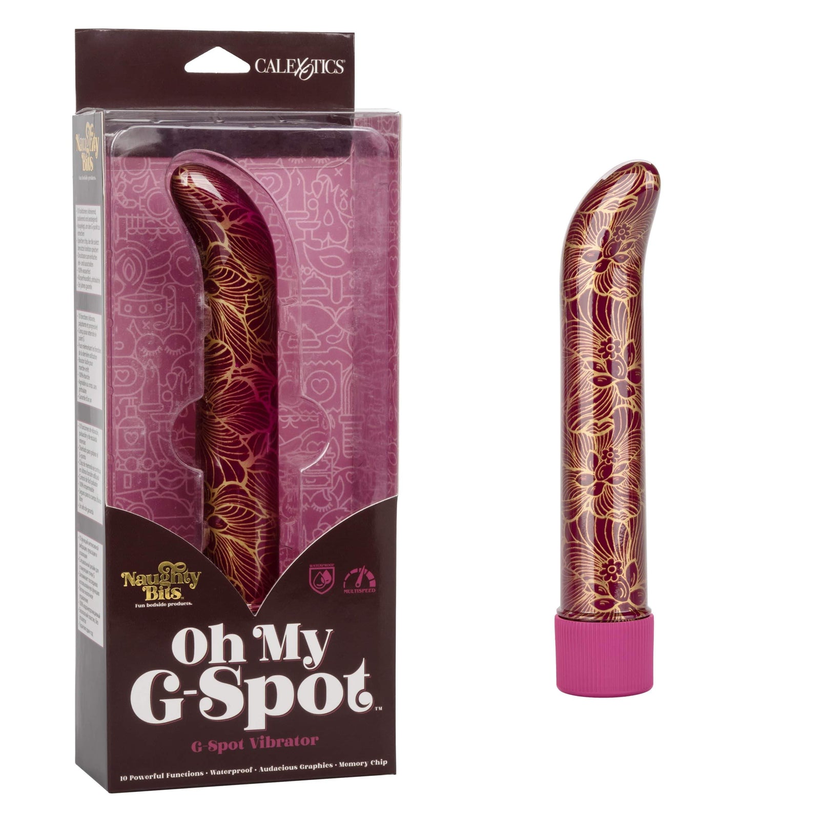 California Exotics - Naughty Bits Oh My G Spot Vibrator (Gold) -  G Spot Dildo (Vibration) Non Rechargeable  Durio.sg