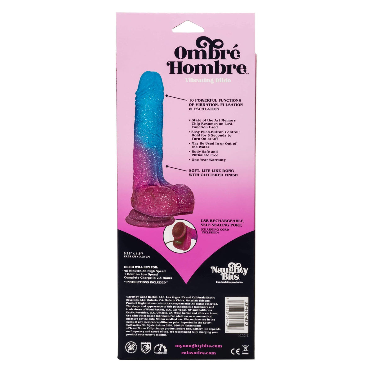 California Exotics - Naughty Bits Ombre Hombre Vibrating Dildo (Purple) -  Realistic Dildo with suction cup (Vibration) Rechargeable  Durio.sg