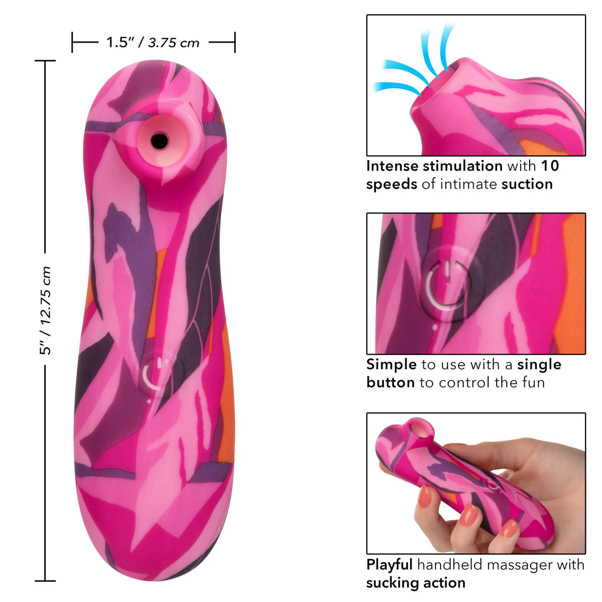 California Exotics - Naughty Bits Suck Buddy Playful Massager Clitoral Air Stimulator (Multi Colour) -  Clit Massager (Vibration) Rechargeable  Durio.sg